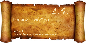 Lorenz Ivána névjegykártya